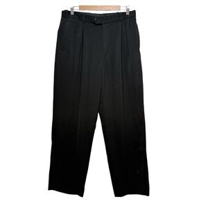 PRONTI COLLECTION BY PHITA MENS BLACK PLEAT FRONT DRESS PANTS W34 L32